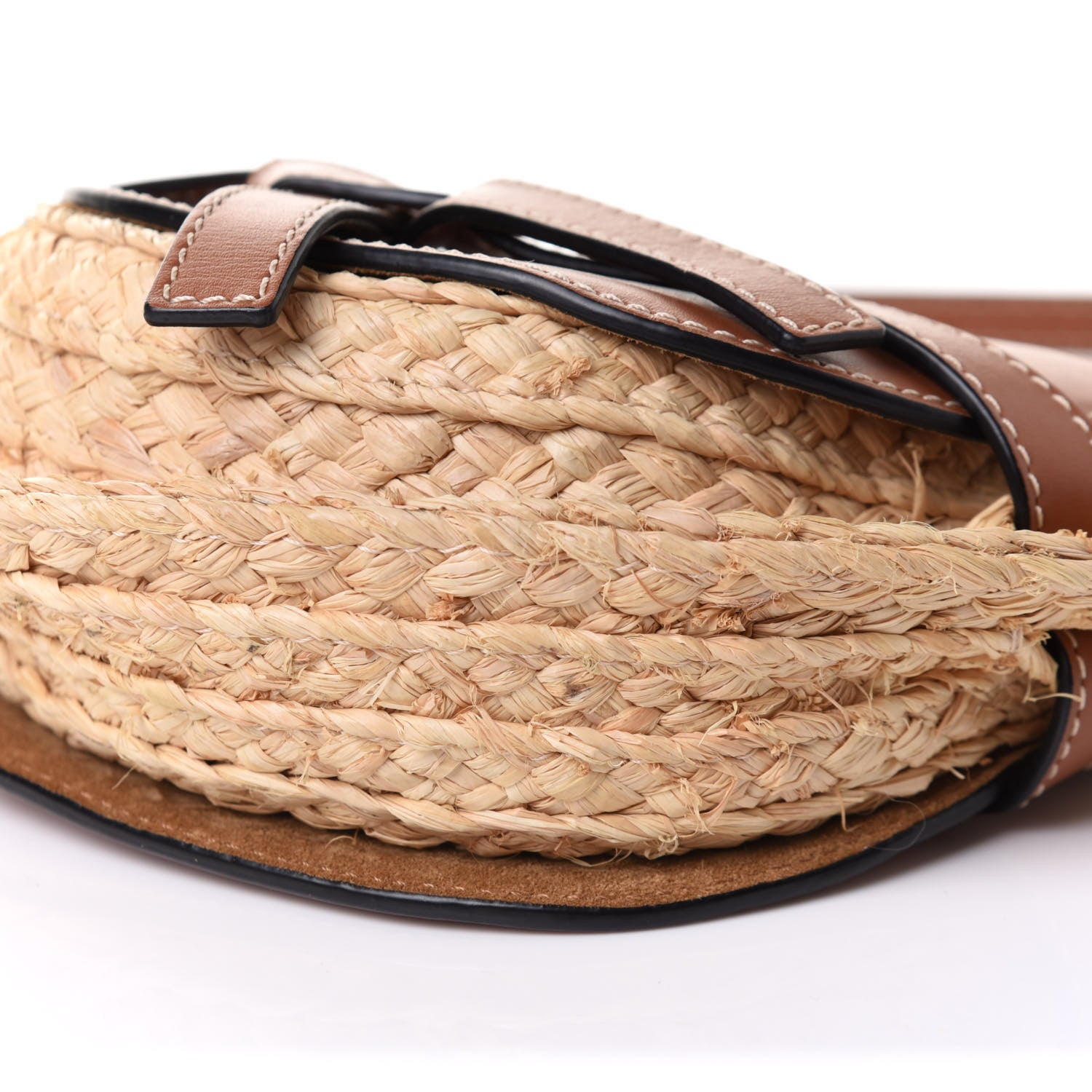 Loewe Calfskin Raffia Mini Gate Crossbody Bag Natural Tan 9 of 11