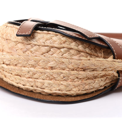 Loewe Calfskin Raffia Mini Gate Crossbody Bag Natural Tan 9 of 11