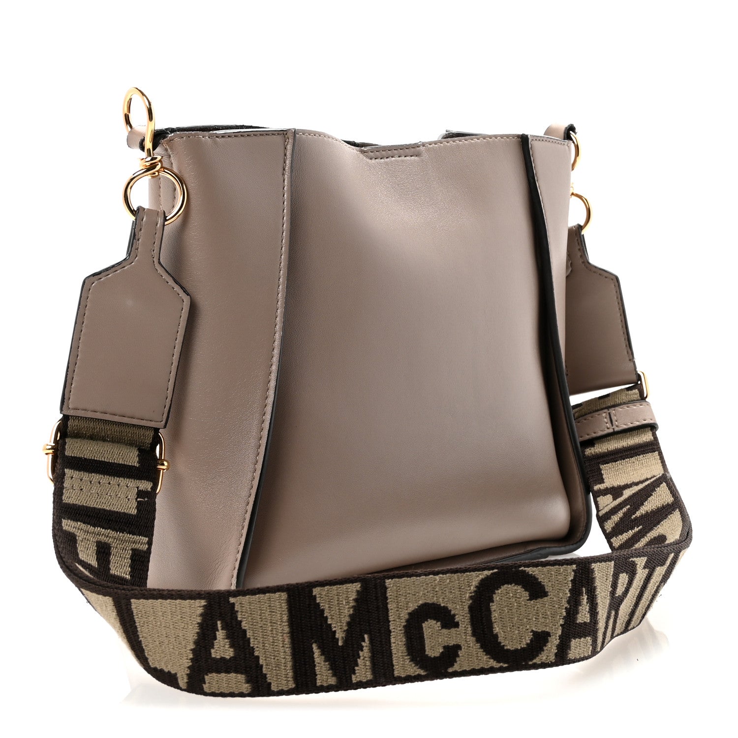 Stella McCartney Eco Alter Nappa Perforated Logo Mini Crossbody Dark Taupe 3 of 9