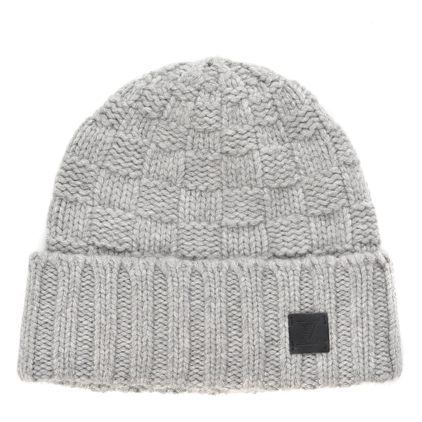 Cashmere Damier Helsinki Beanie Hat Grey