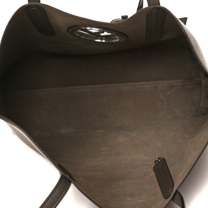 Fendi Vitello Vienna Enamel F is Fendi Shopping Tote Carbone Tobacco 5 of 12