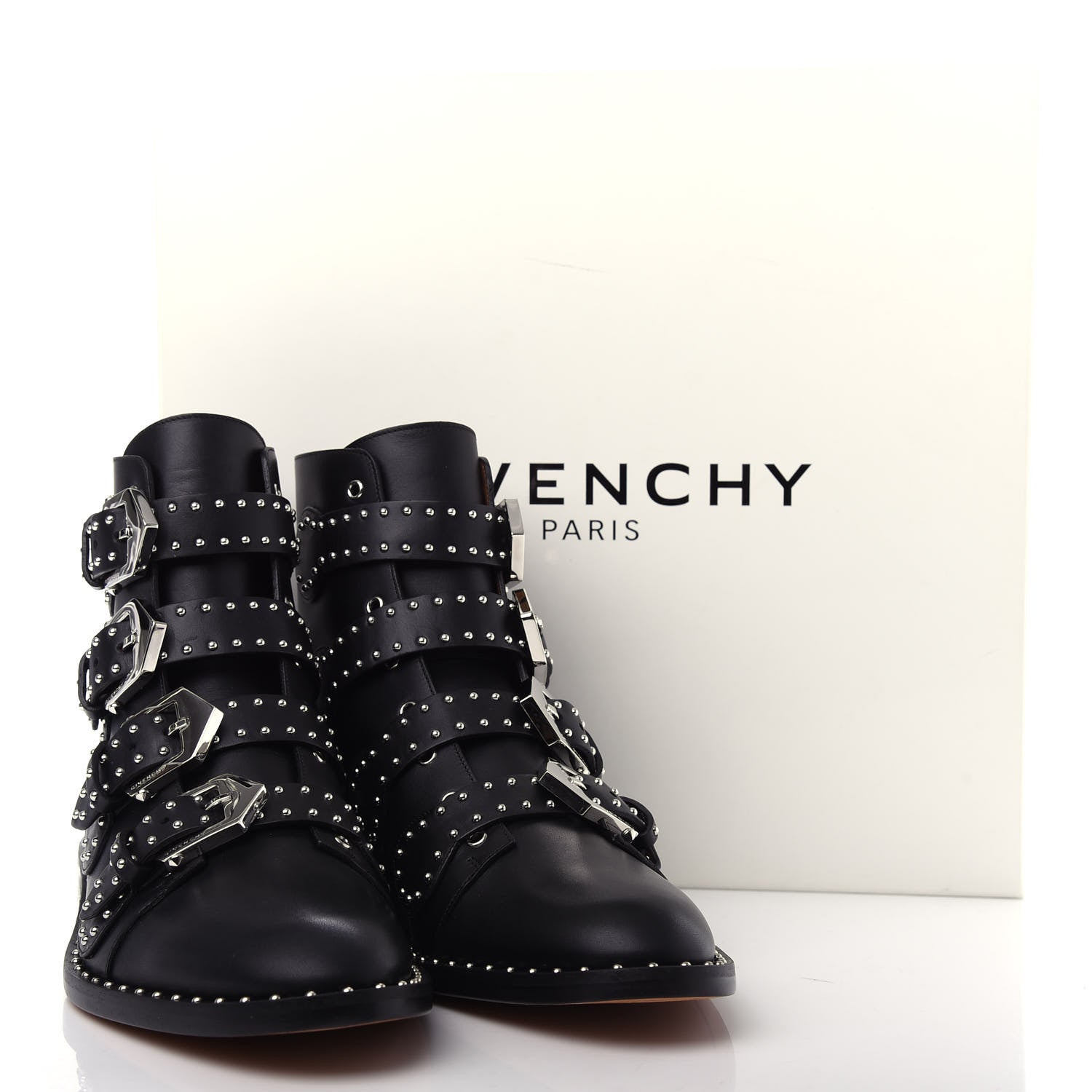 Givenchy Calfskin Studded Prue Buckle Bootie 38 Black 12 of 12