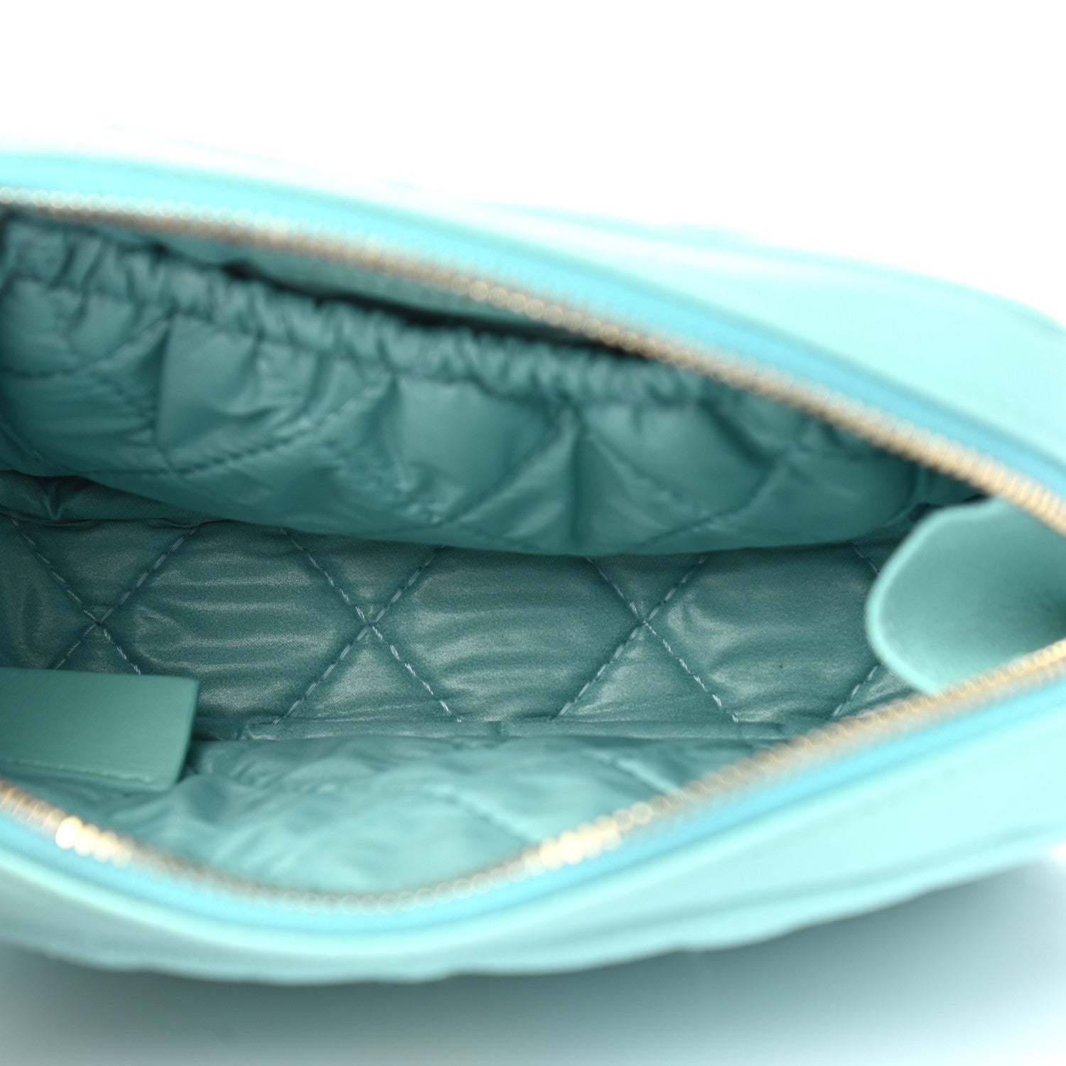 Chanel Caviar Quilted Small Curvy Pouch Cosmetic Case Light Blue 5 of 8