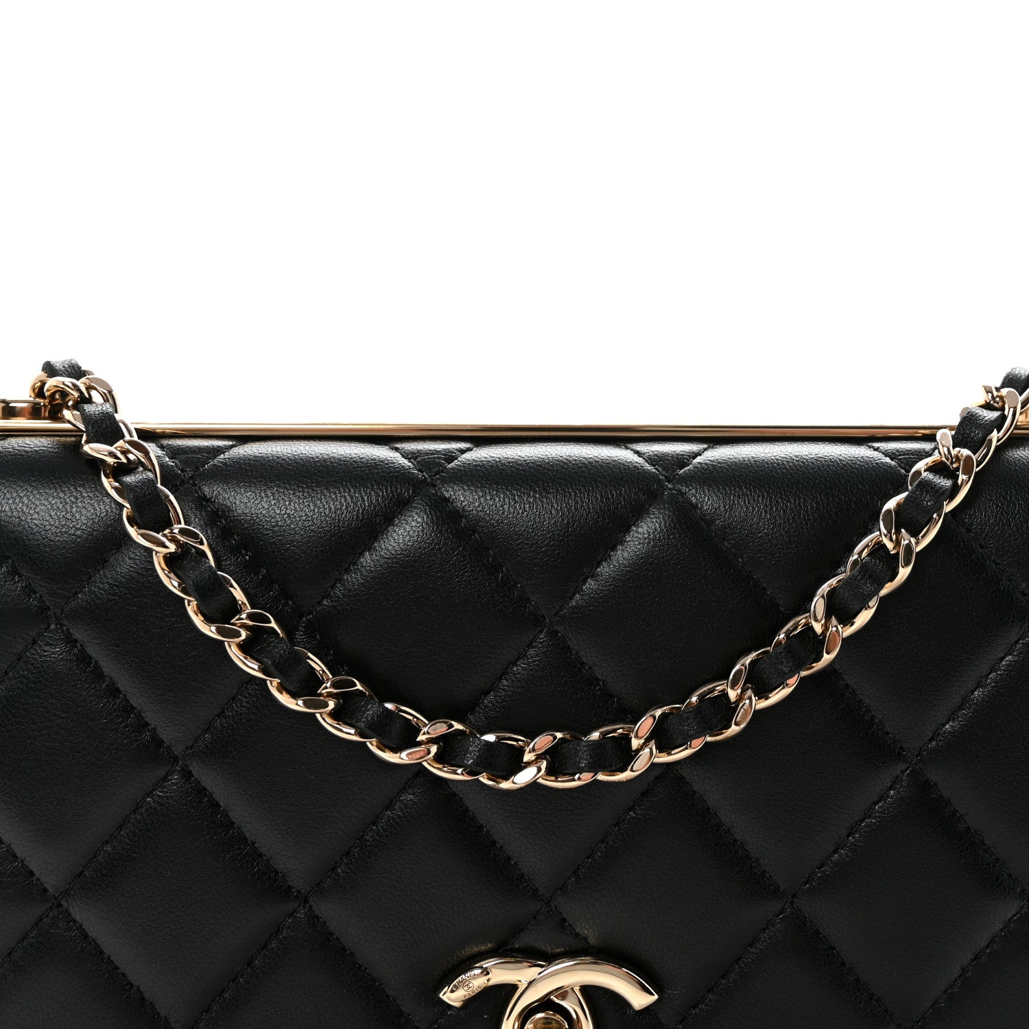 Chanel Lambskin Quilted Trendy CC Wallet On Chain WOC Black 9 of 12