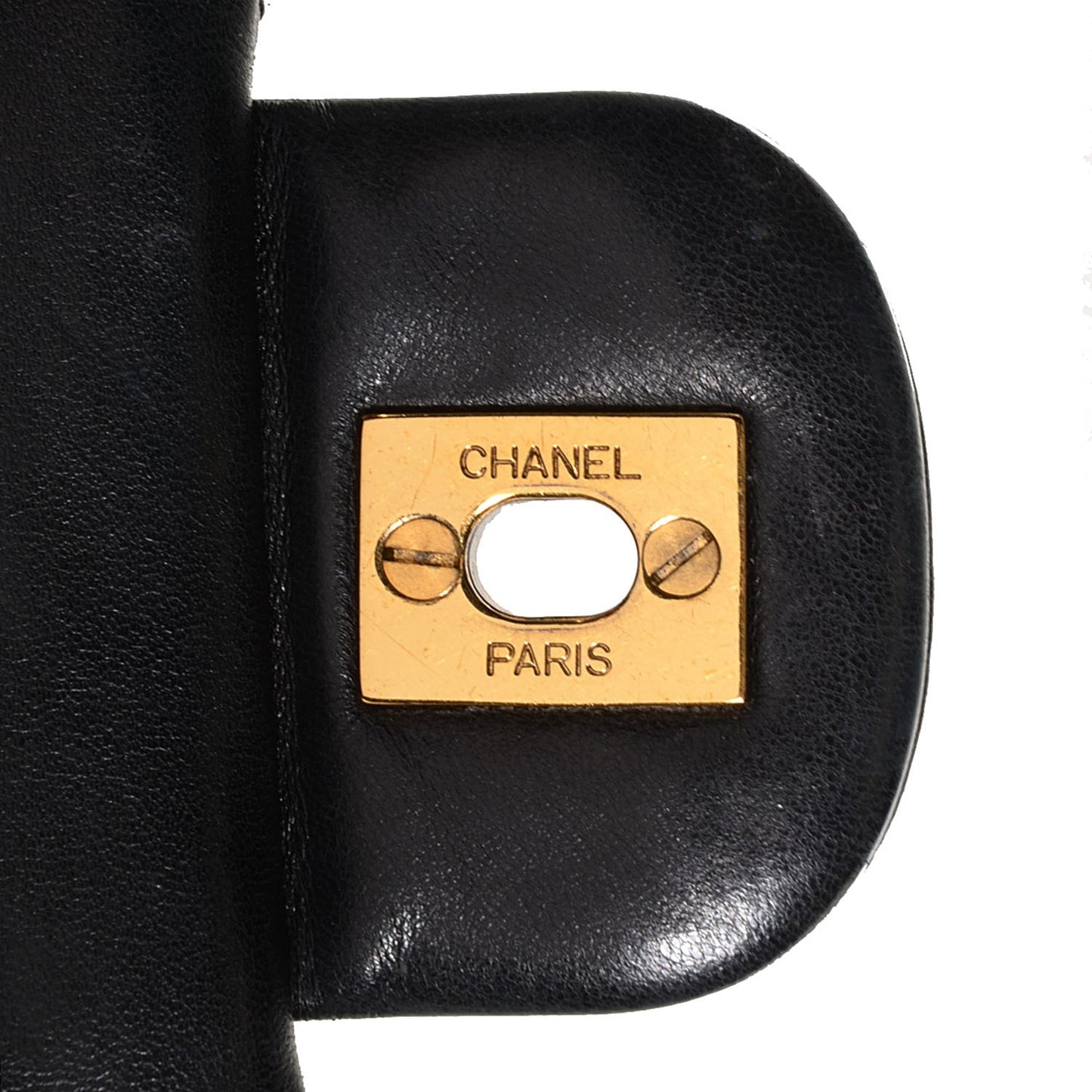 Lambskin Quilted Medium Double Flap Black