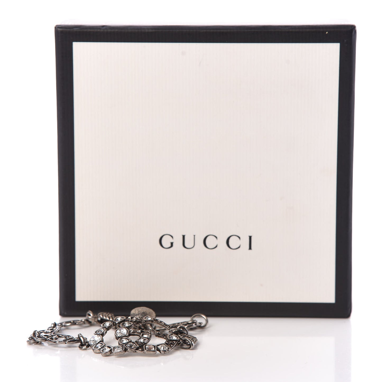 Oxidized Palladium Crystal Double G Bracelet Silver