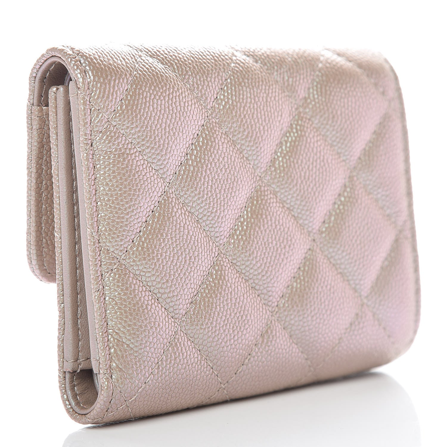 Chanel Iridescent Caviar Quilted Small Flap Wallet Beige 3 of 9