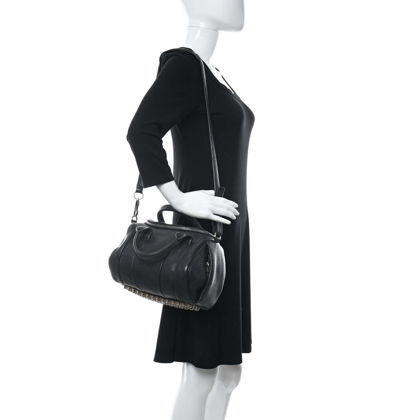 Pebbled Lambskin Mini Rockie Black Gold Hardware
