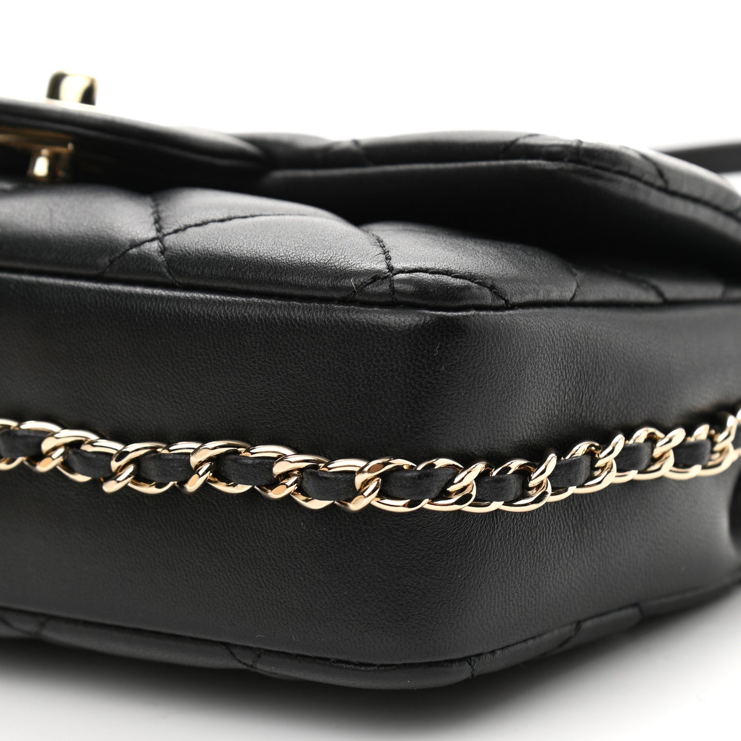Lambskin Quilted Mini My Precious Flap Black
