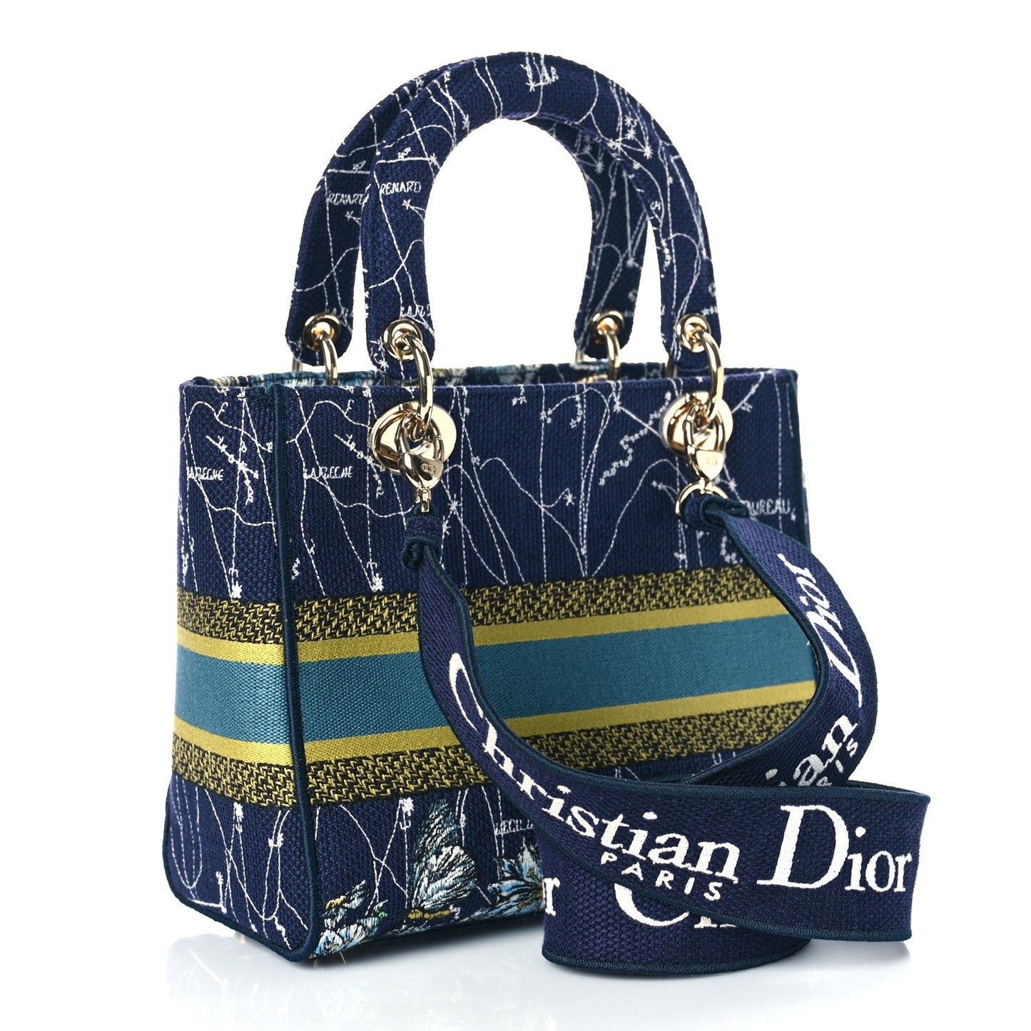 Canvas Embroidered Zodiac Medium Lady D-Lite Blue Multicolor