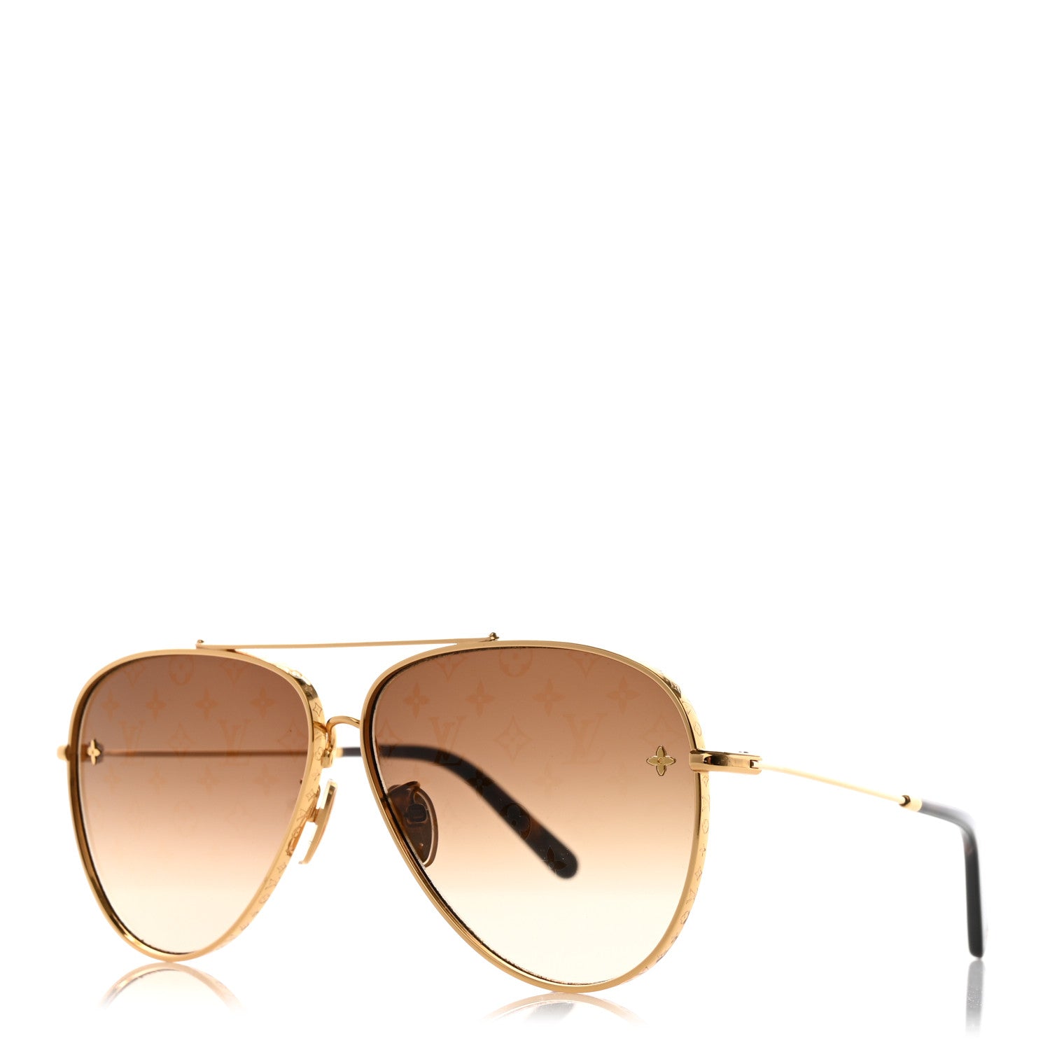 Louis Vuitton Metal The LV Pilot Sunglasses Z1620U Gradient Brown Monogram 1 of 12