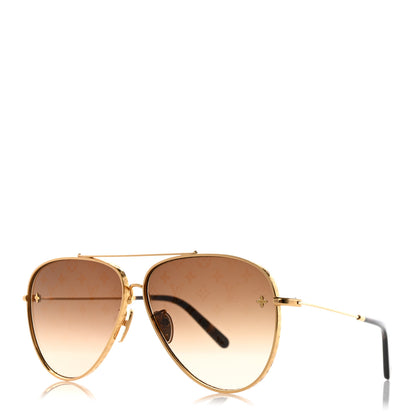 Louis Vuitton Metal The LV Pilot Sunglasses Z1620U Gradient Brown Monogram 1 of 12