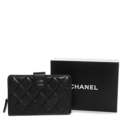Chanel Caviar Quilted Zip Pocket Wallet Black 5 of 9