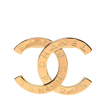 Chanel Metal Paris Button CC Large Brooch Gold 1 of 4