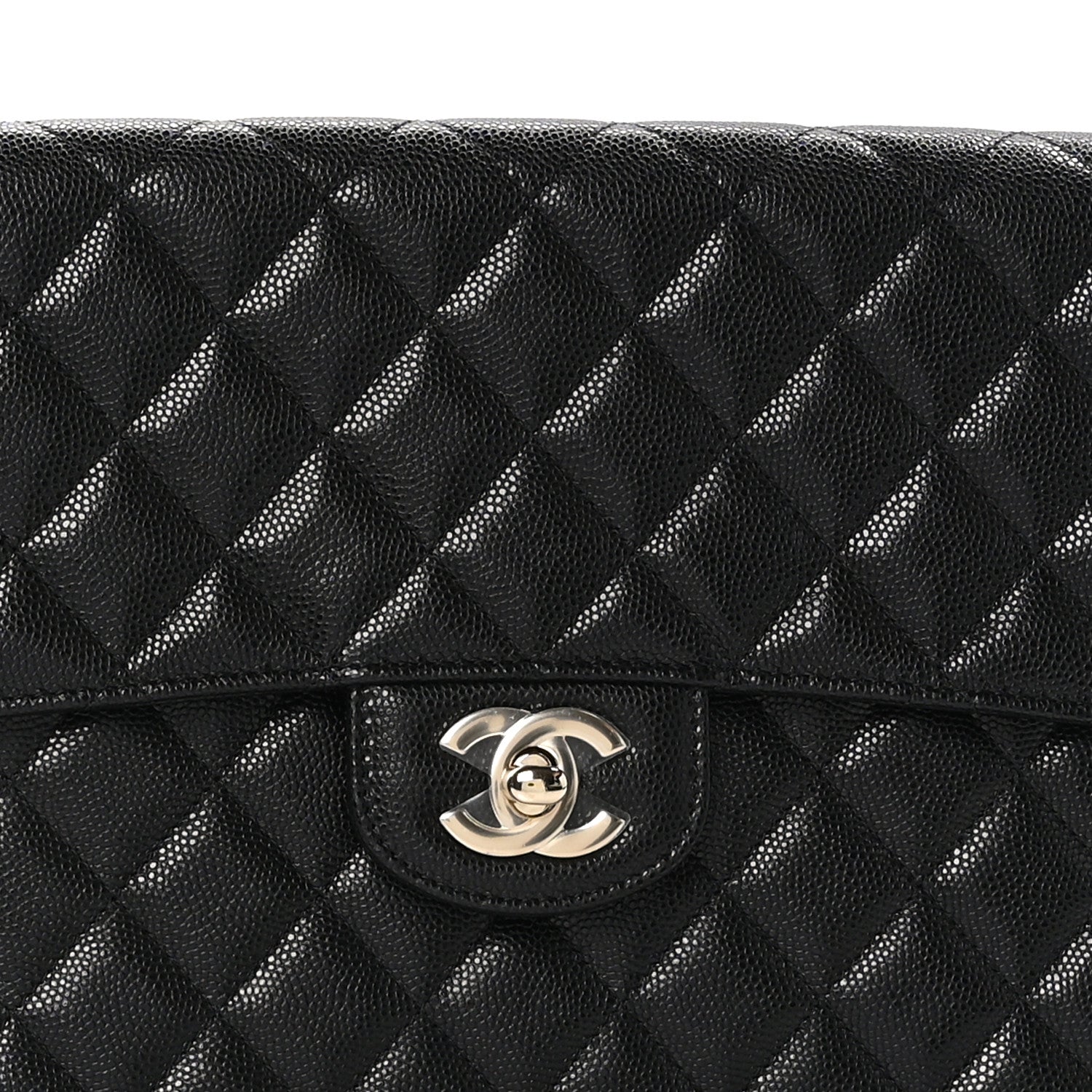 Chanel Caviar Quilted Square Flap Clutch Black 8 of 9