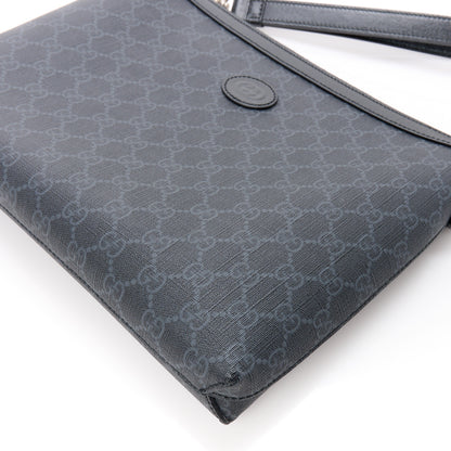 Gucci GG Supreme Monogram Azalea Calfskin Retro Interlocking G Wristlet Messenger Bag Black 11 of 11