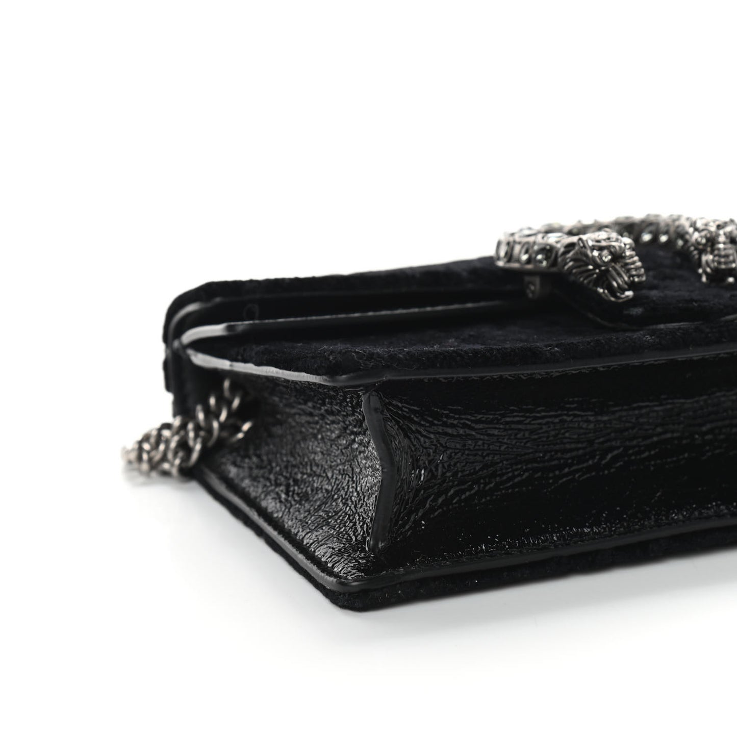 Velvet GG Monogram Super Mini Dionysus Shoulder Bag Black