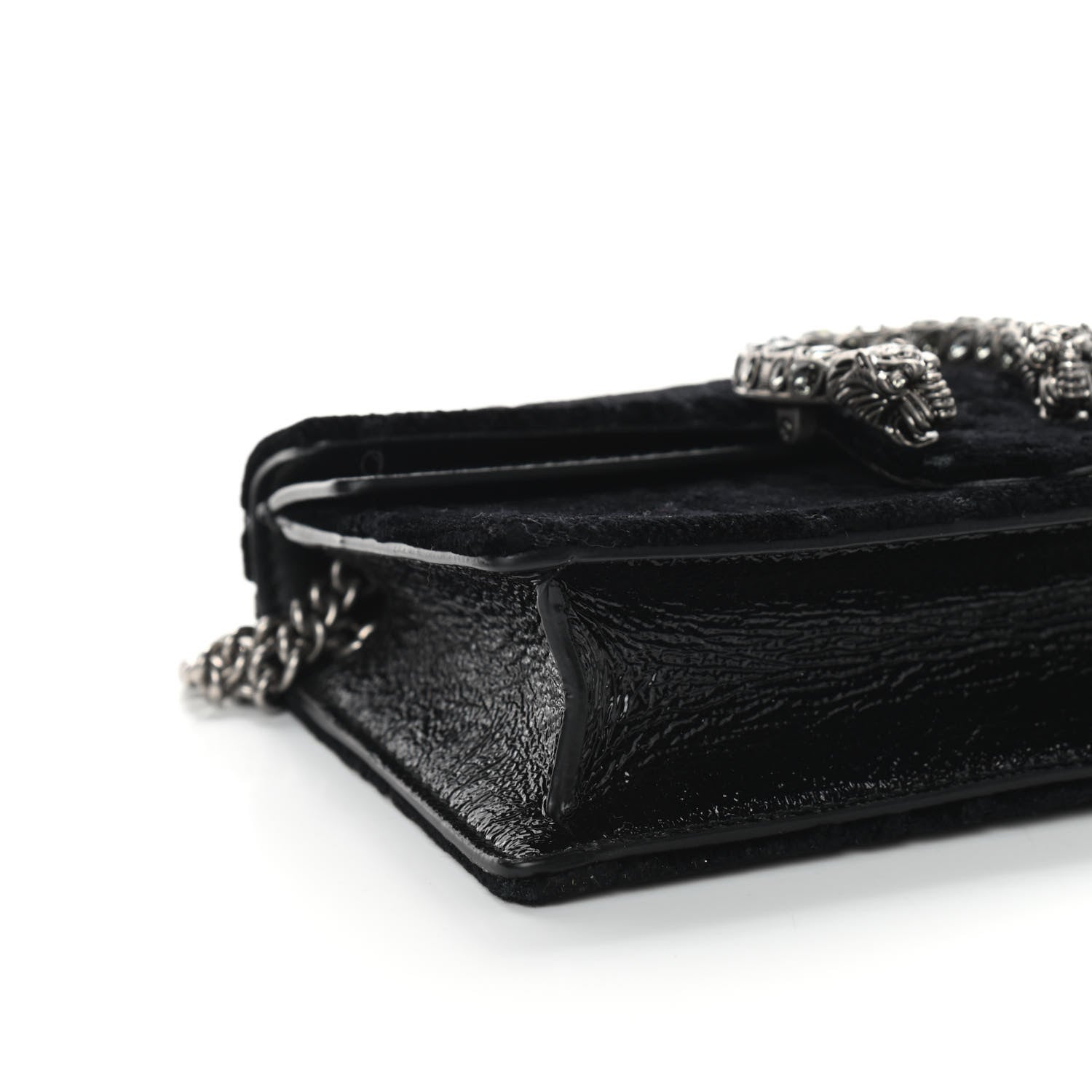 Gucci Velvet GG Monogram Super Mini Dionysus Shoulder Bag Black 6 of 7