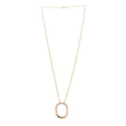 Tiffany 18K Rose Gold Diamond Medium Lock Pendant Necklace 3 of 6