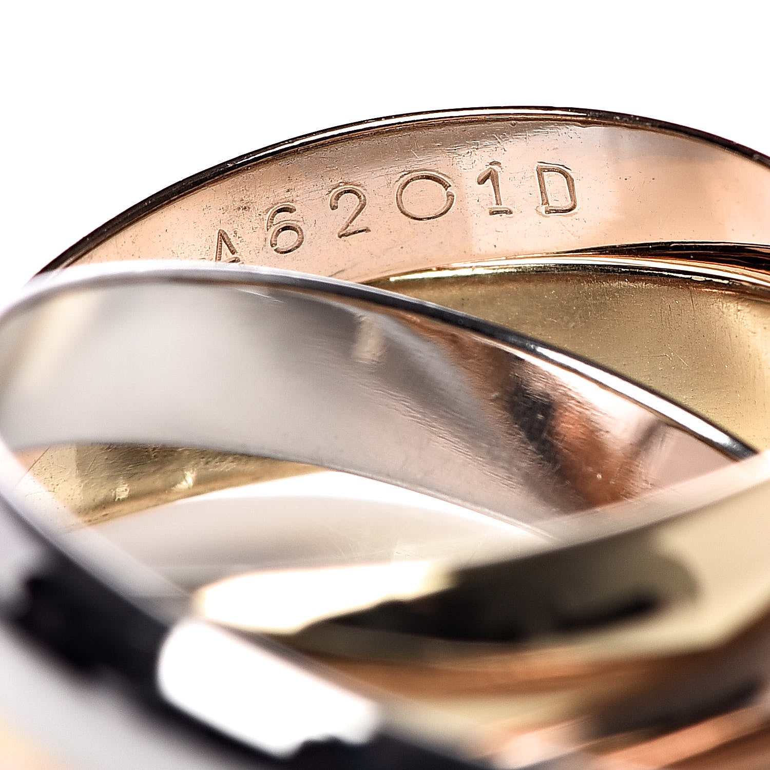 Cartier 18K Pink Yellow White Gold Classic Les Must De Trinity Ring 49 4.75 4 of 5