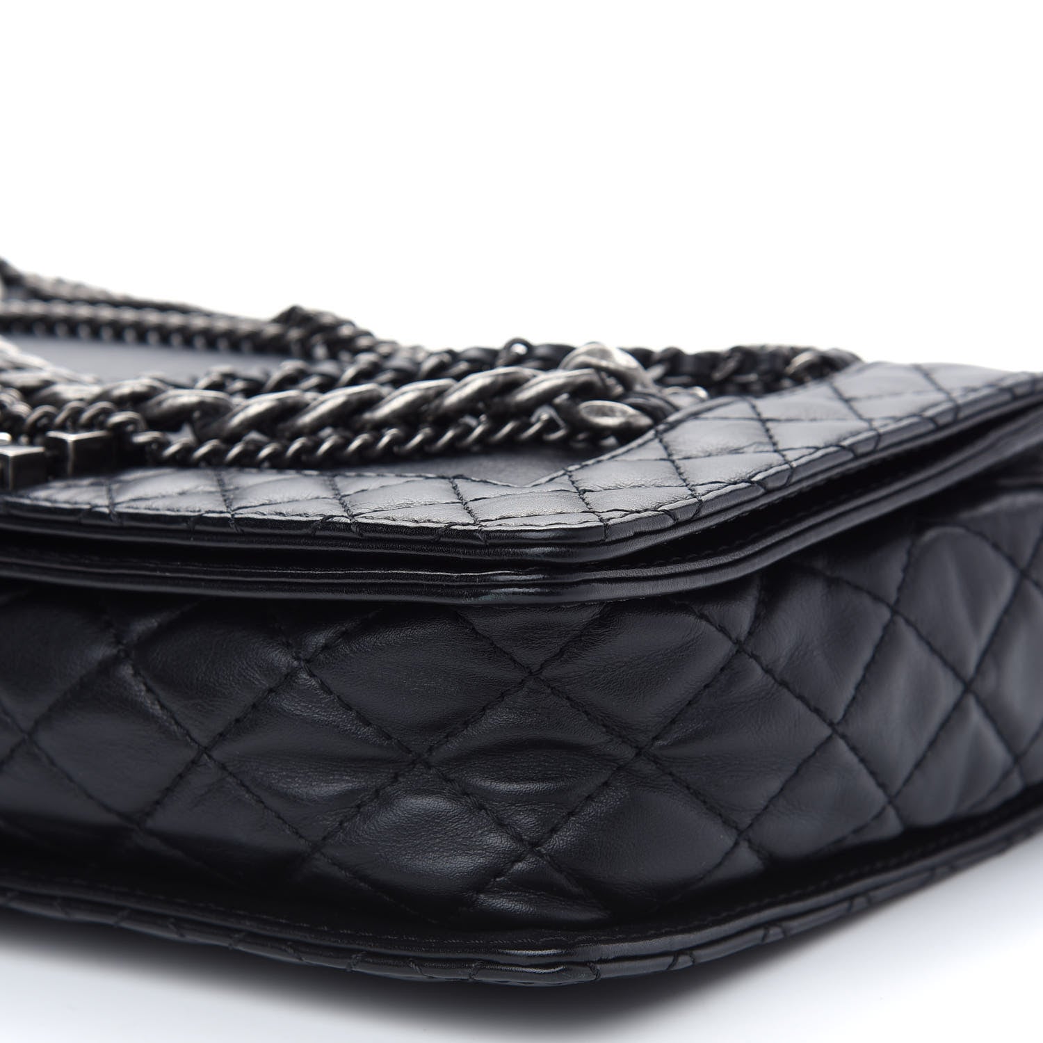 Chanel Calfskin Enchained New Medium Boy Flap Black 8 of 8