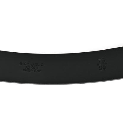 Chanel Calfskin Metal Enamel CC Belt 75 30 Black Golden 3 of 5