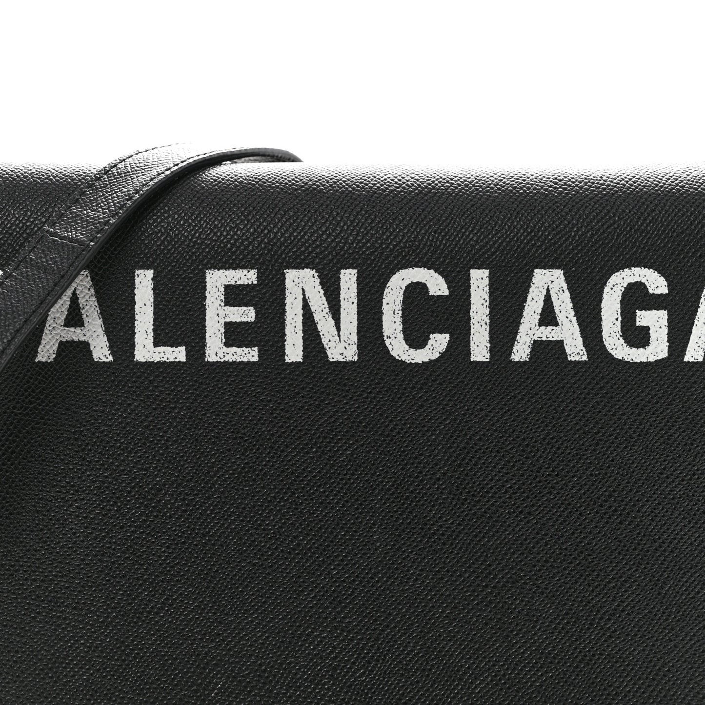Signature Grained Calfskin Logo S Ville Day Bag Black