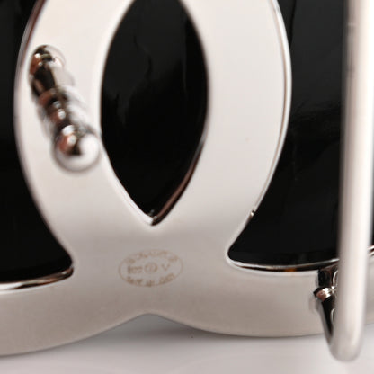 Chanel Calfskin CC Reversible Belt 110 White Black 3 of 7