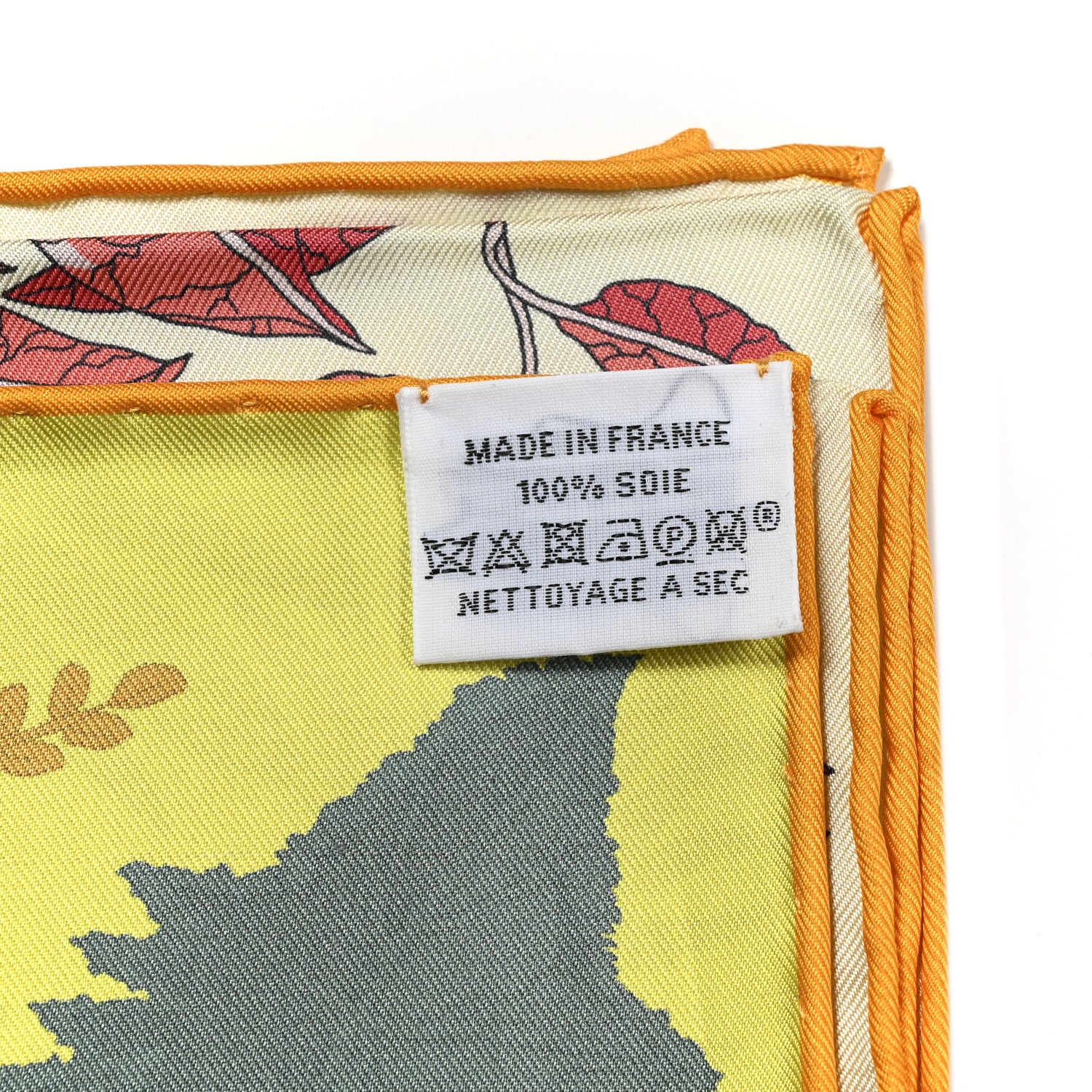 Hermes Silk Le Jardin Des Peintres Double Face Scarf 90 Vanille Vert Amande Corail 2 of 5
