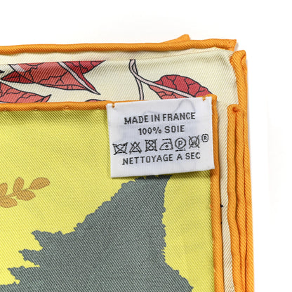 Hermes Silk Le Jardin Des Peintres Double Face Scarf 90 Vanille Vert Amande Corail 2 of 5