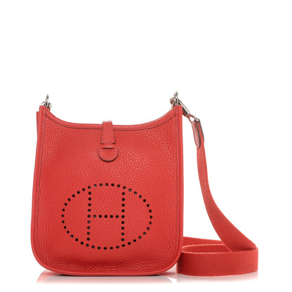 Hermes Taurillon Clemence Evelyne TPM Rouge Tomate 1 of 7
