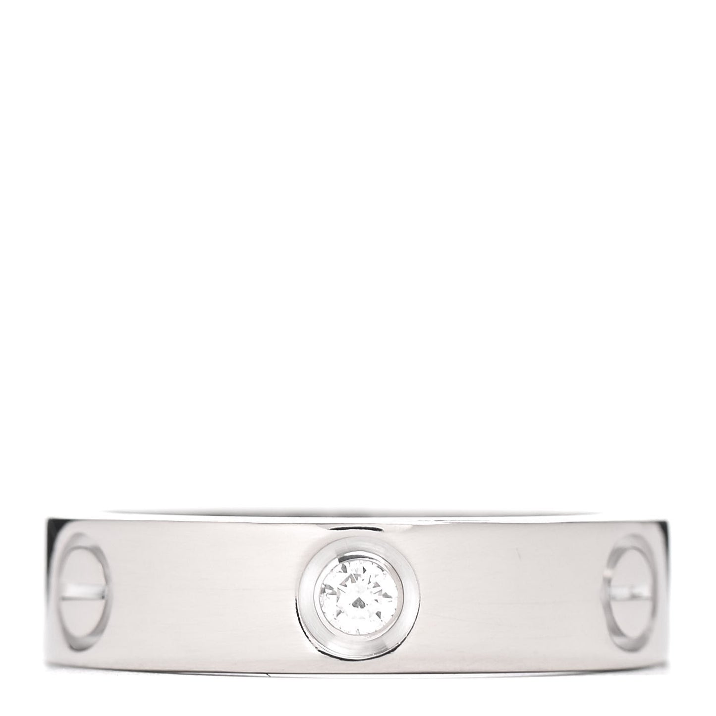 18K White Gold 3 Diamond 5.5mm LOVE Ring 59 8.75