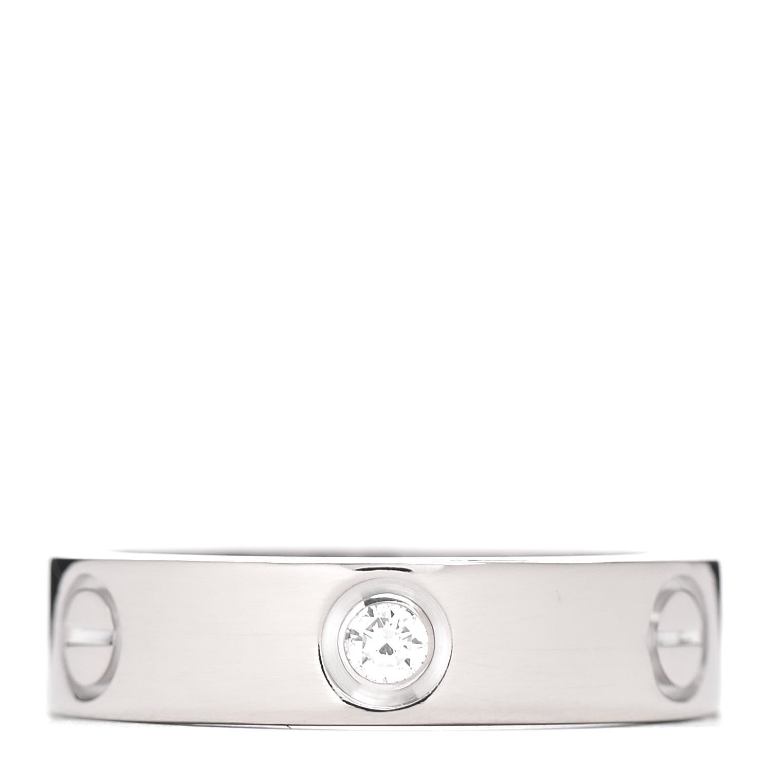 Cartier 18K White Gold 3 Diamond 5.5mm LOVE Ring 59 8.75 1 of 5