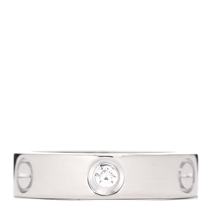 Cartier 18K White Gold 3 Diamond 5.5mm LOVE Ring 59 8.75 1 of 5