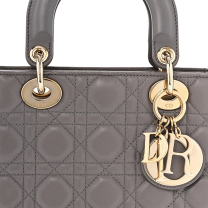Christian Dior Lambskin Cannage Small Lady Dior Grey 8 of 17