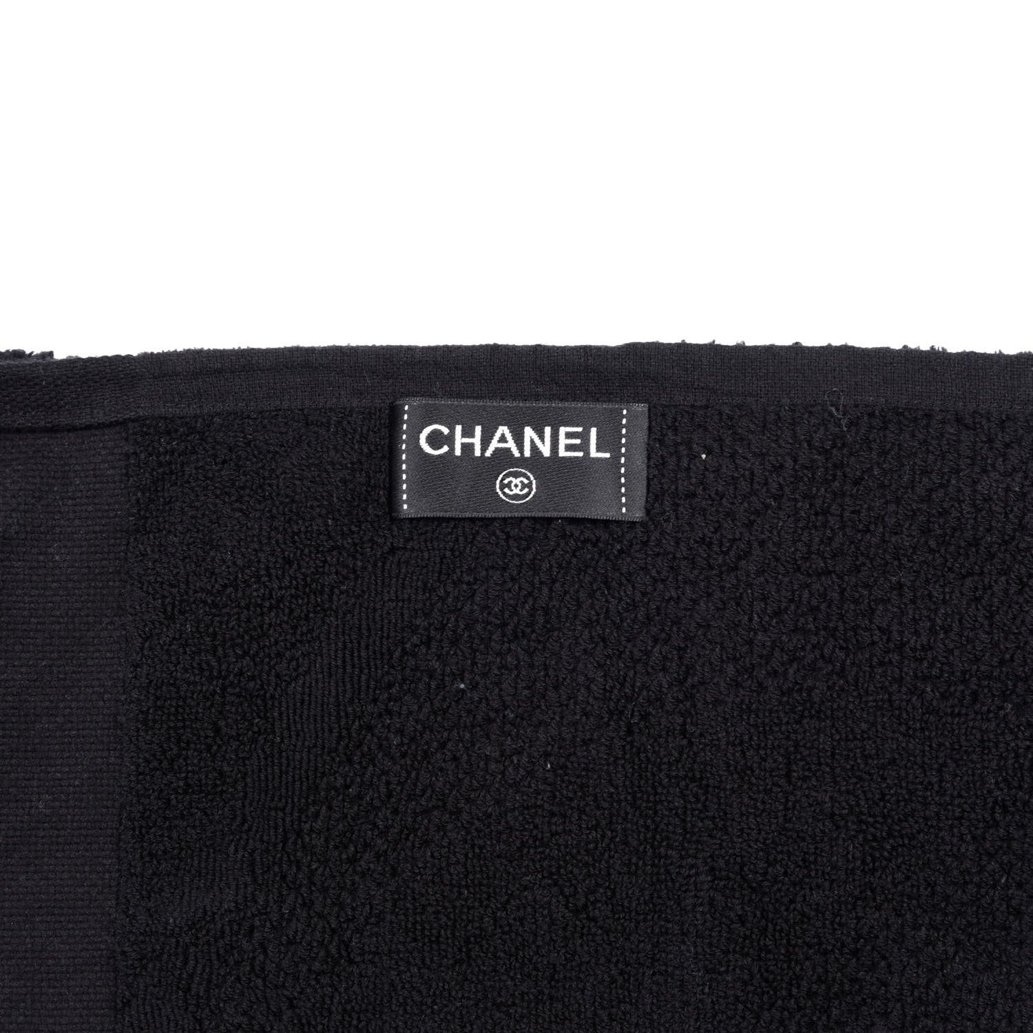 Chanel Terry Cotton CC Camellia Beach Towel Black 3 of 3