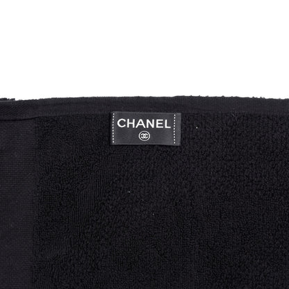 Chanel Terry Cotton CC Camellia Beach Towel Black 3 of 3
