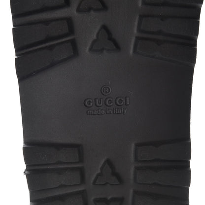 Gucci Rubber Web Mens Lug Sole Slide Sandals 7 Black Green Red 6 of 8