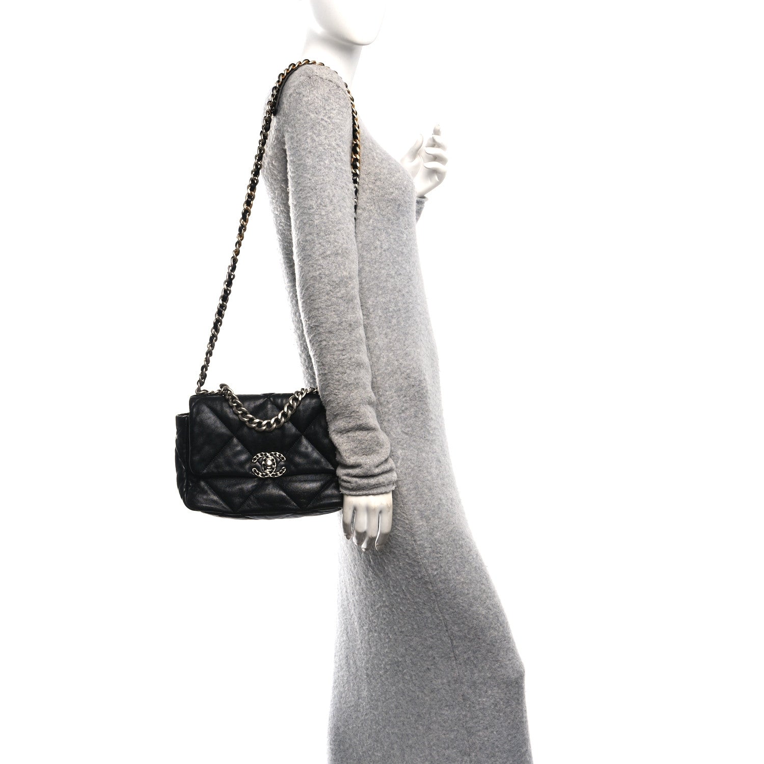 Chanel Lambskin Quilted Medium Chanel 19 Flap Black 2 of 11