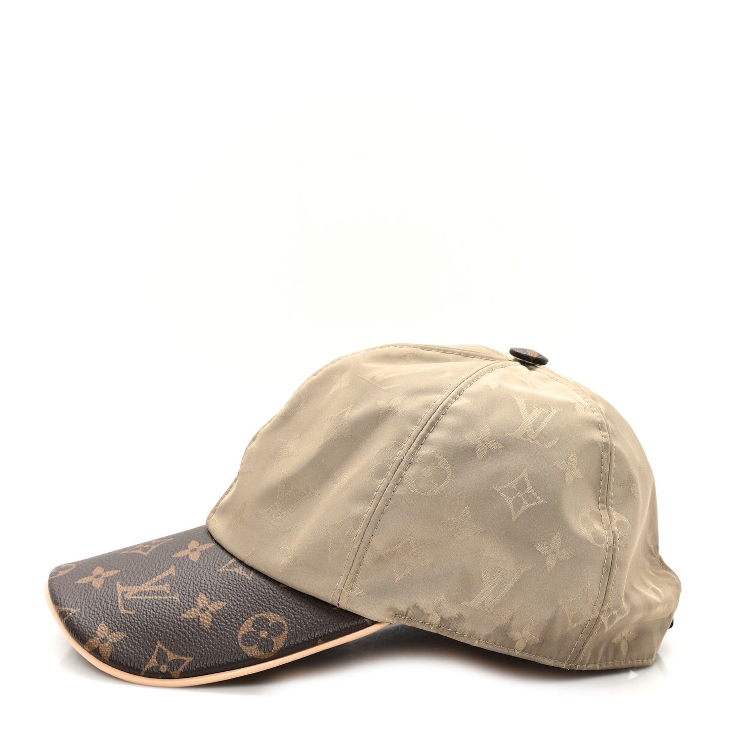 Polyester Silk Monogram LV Get Ready Cap L Beige