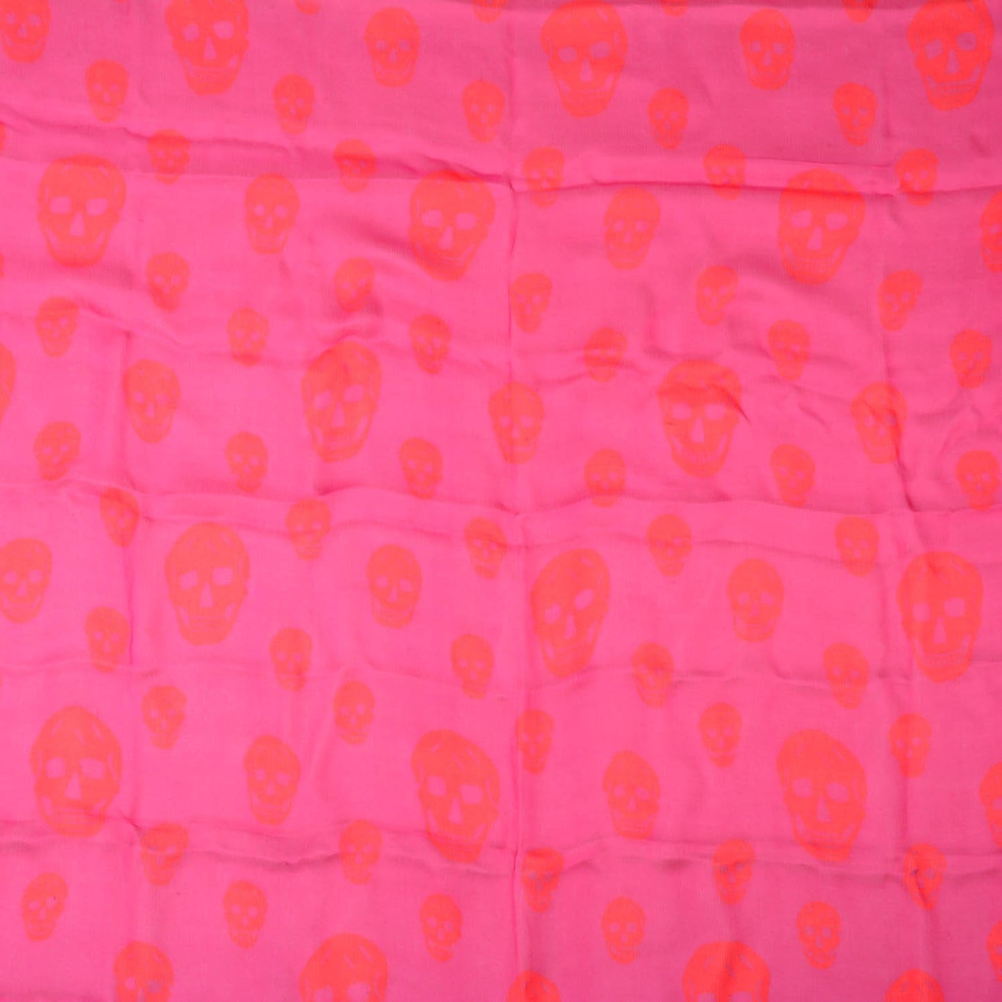 Silk Chiffon Skull Scarf Pink Orange