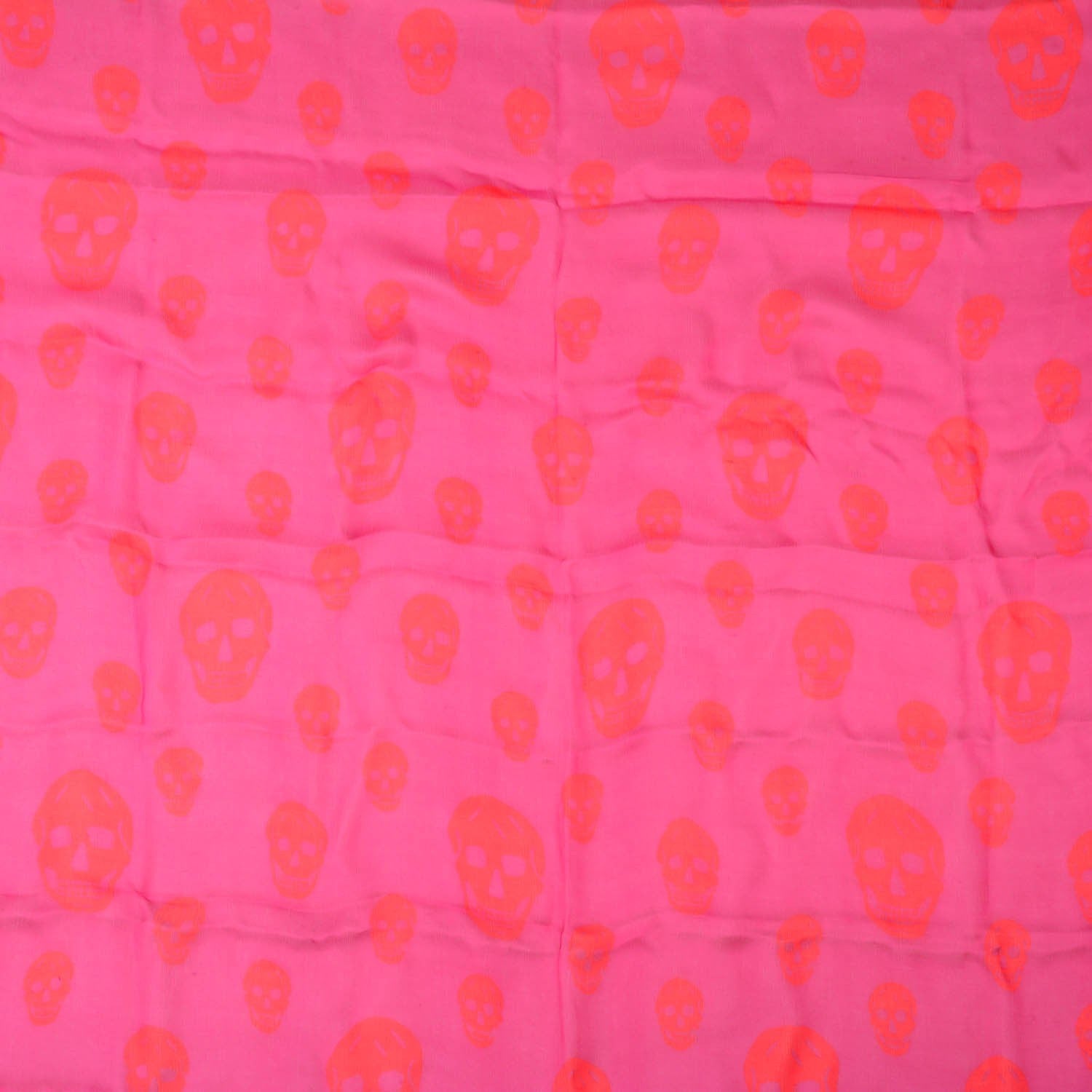 Alexander McQueen Silk Chiffon Skull Scarf Pink Orange 4 of 8