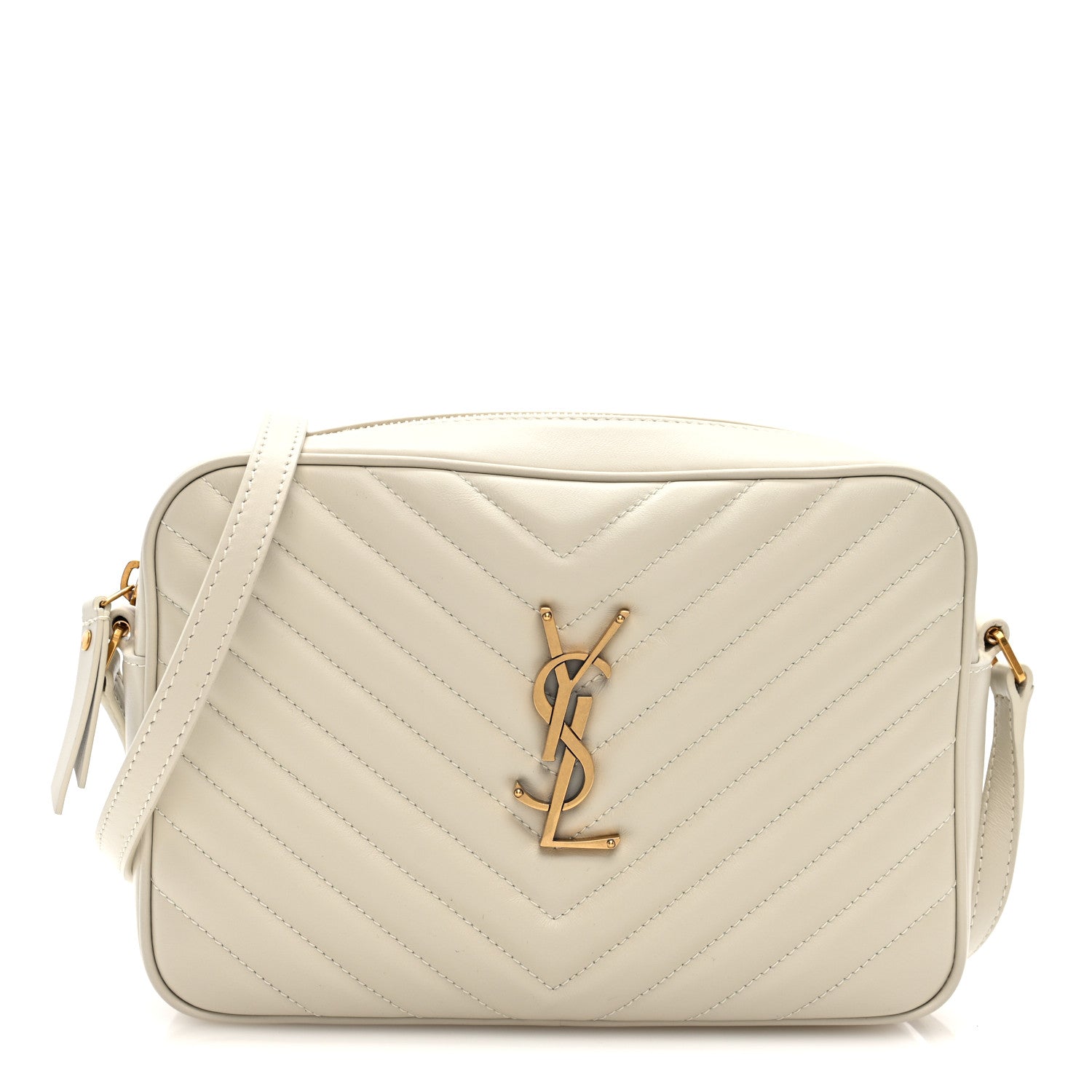 Saint Laurent Calfskin Matelasse Monogram Lou Camera Bag Crema Soft 1 of 9