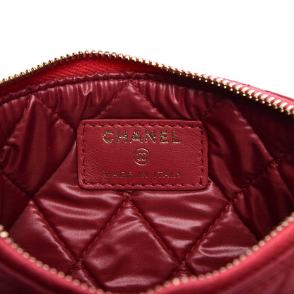 Chanel Lambskin Quilted Small Cosmetic Case Dark Pink 6 of 8