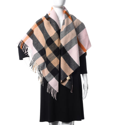 Burberry Cashmere Check Bandana Scarf Camel Ash Rose 2 of 4
