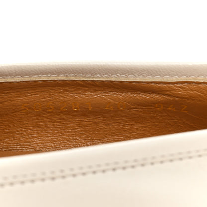 Gucci Goatskin Bee Star Embroidered Womens Jordaan Loafers 40 Mystic White 8 of 12
