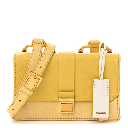 Miu Miu Goatskin Bandoliera Madras Bi-Color Shoulder Bag Yellow 1 of 11