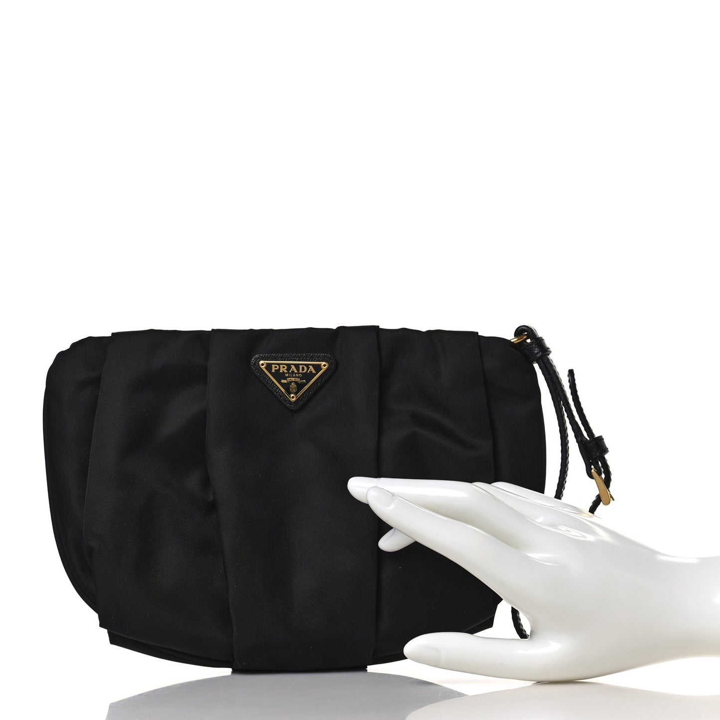 Tessuto Nylon Wristlet Clutch Black