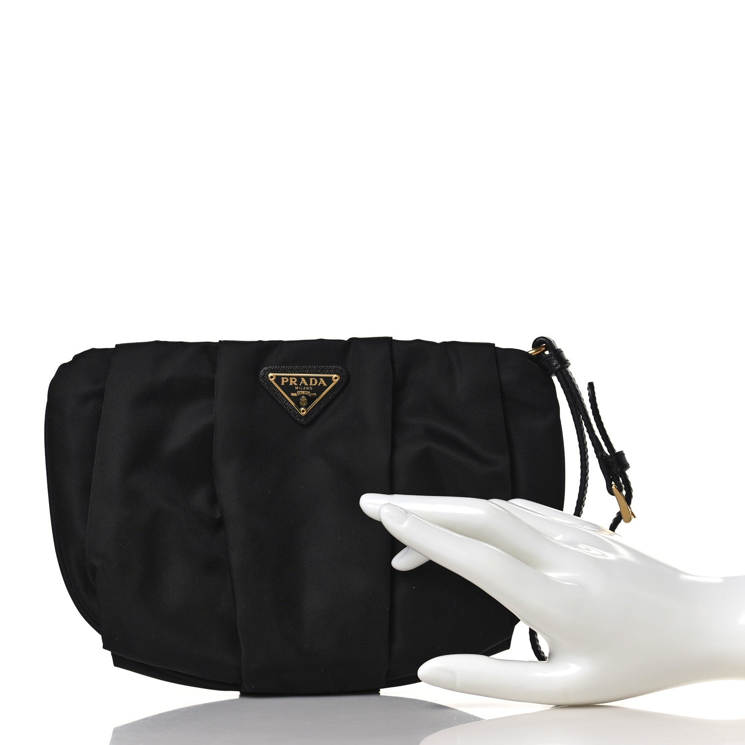 Prada Tessuto Nylon Wristlet Clutch Black 2 of 7