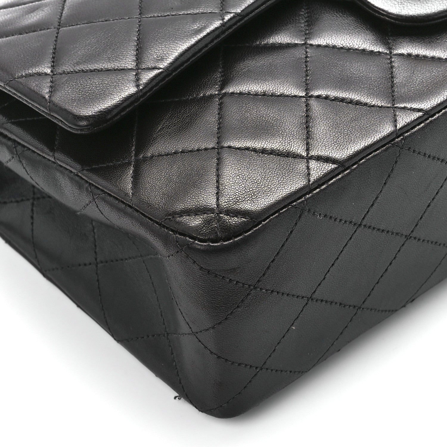 Chanel Lambskin Quilted Medium Double Flap Black 11 of 12